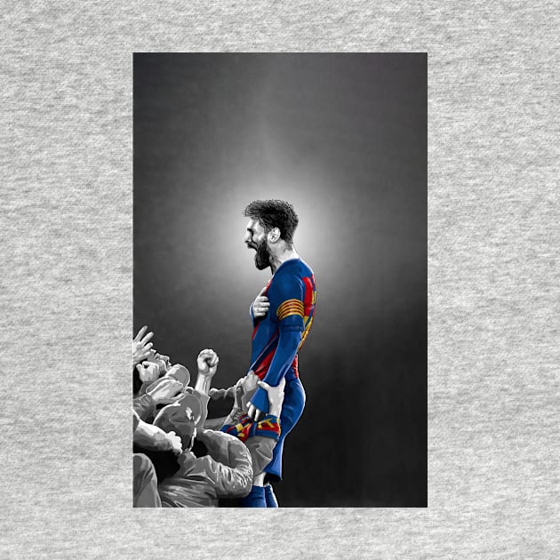 Leo Messi -  Barcelona Champions League - Football Artwork by barrymasterson